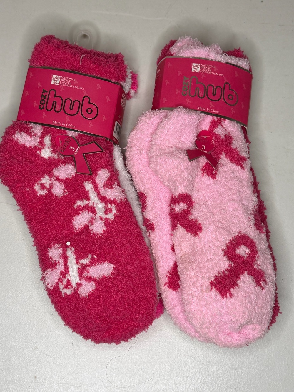 Cozy Hub Fuzzy Pink & Hot Pink Lounge Socks - 6 Pairs
